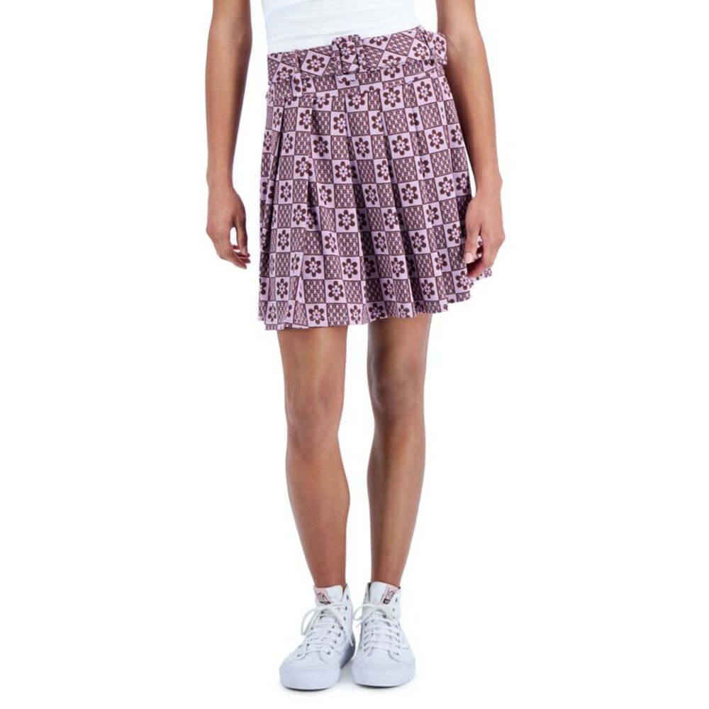 Just Polly Juniors' Printed Pleated Skirt